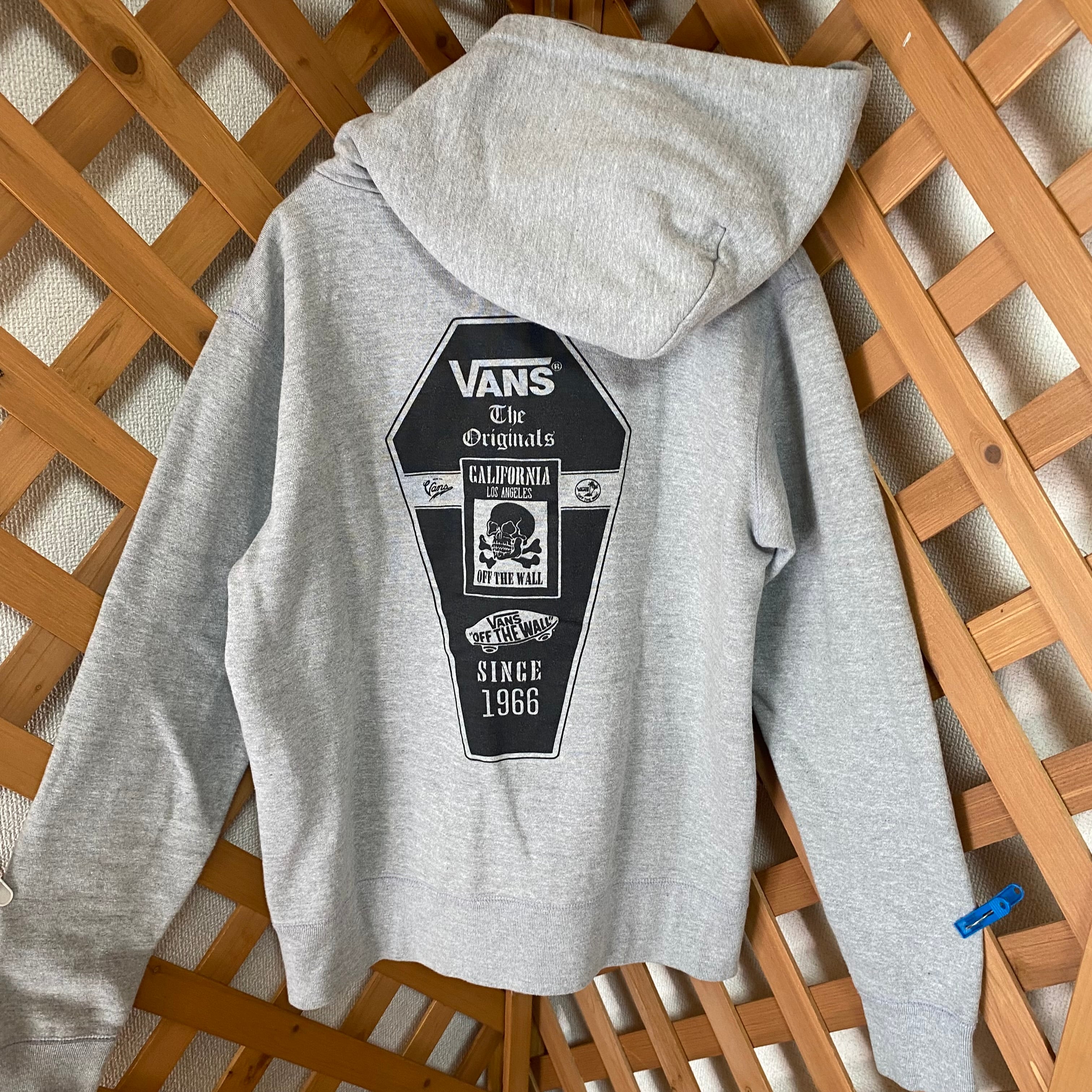 VANS バンズ パーカー グレー 髑髏 棺桶 ストリート 古着 アメカジ ...