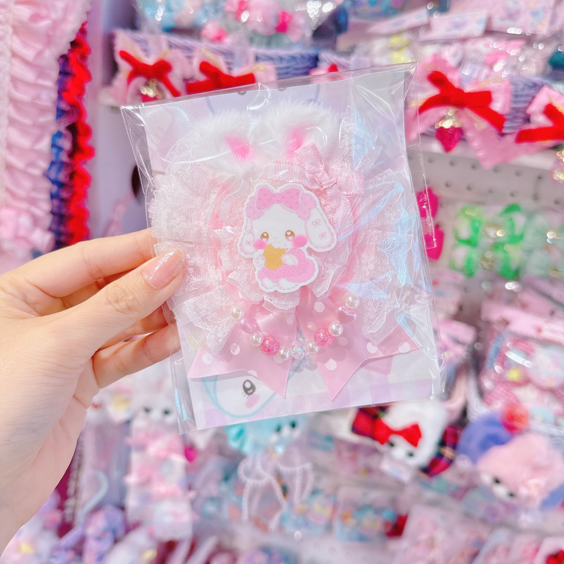 【C10】79-4ふりふりリボンヘアクリップ