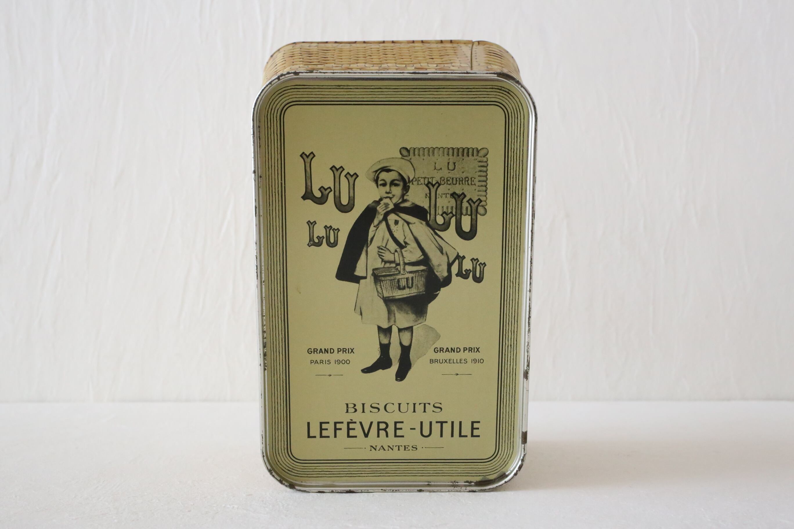 フランス アンティーク ヴィンテージ LU バスケット パニエ 缶