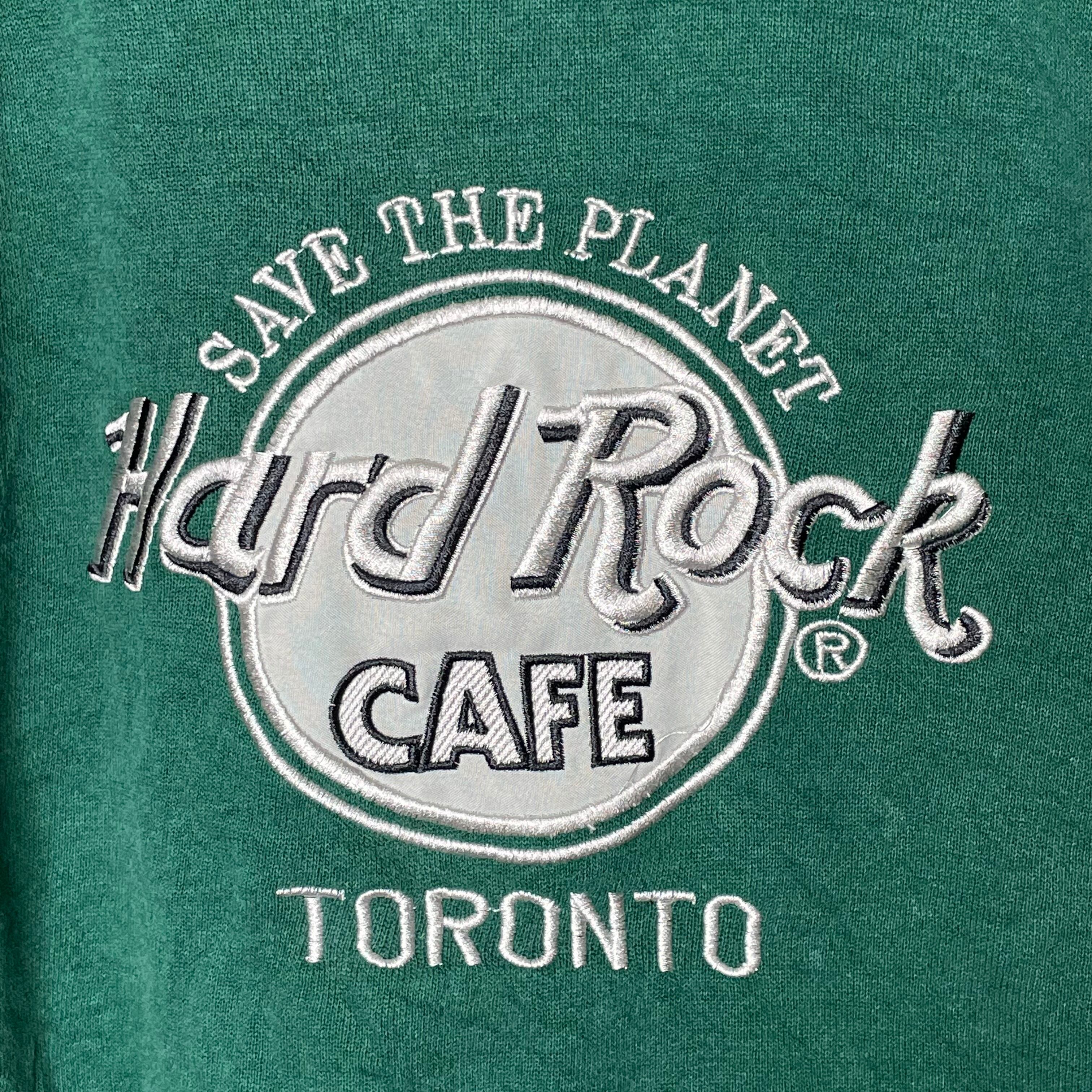 ハードロックカフェ 刺繍 スウェット トレーナー  USA製 グリーン 緑
