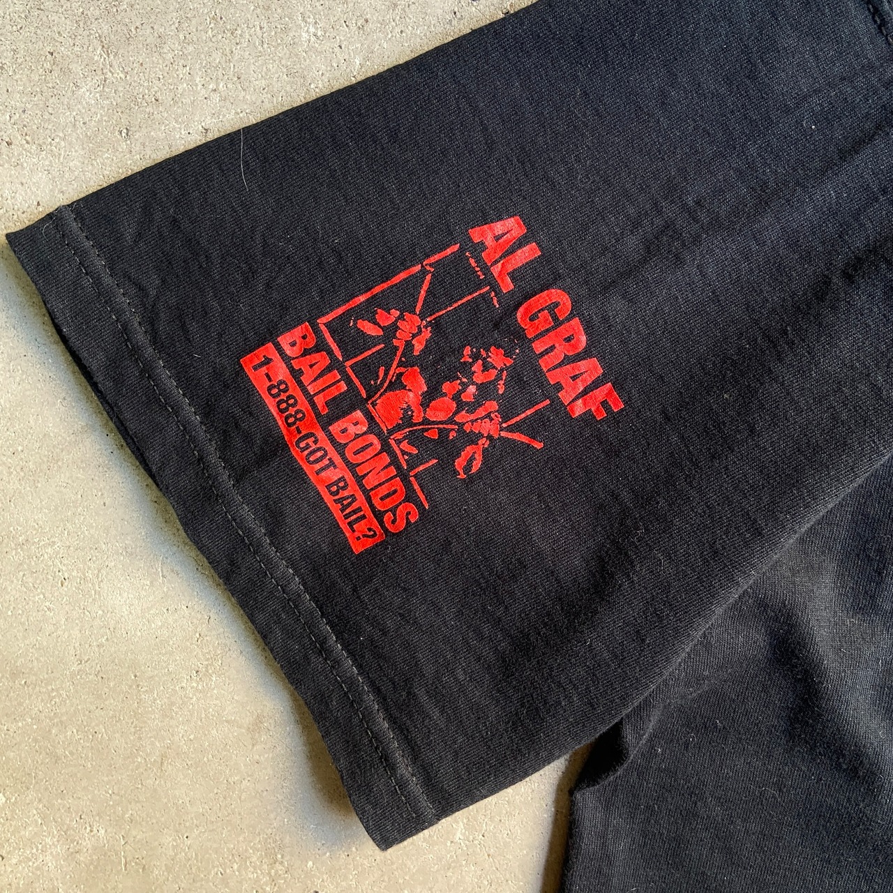 00年代 POKER RUN ”RED WHITE 2005”ドクロ 両面プリント Tシャツ 