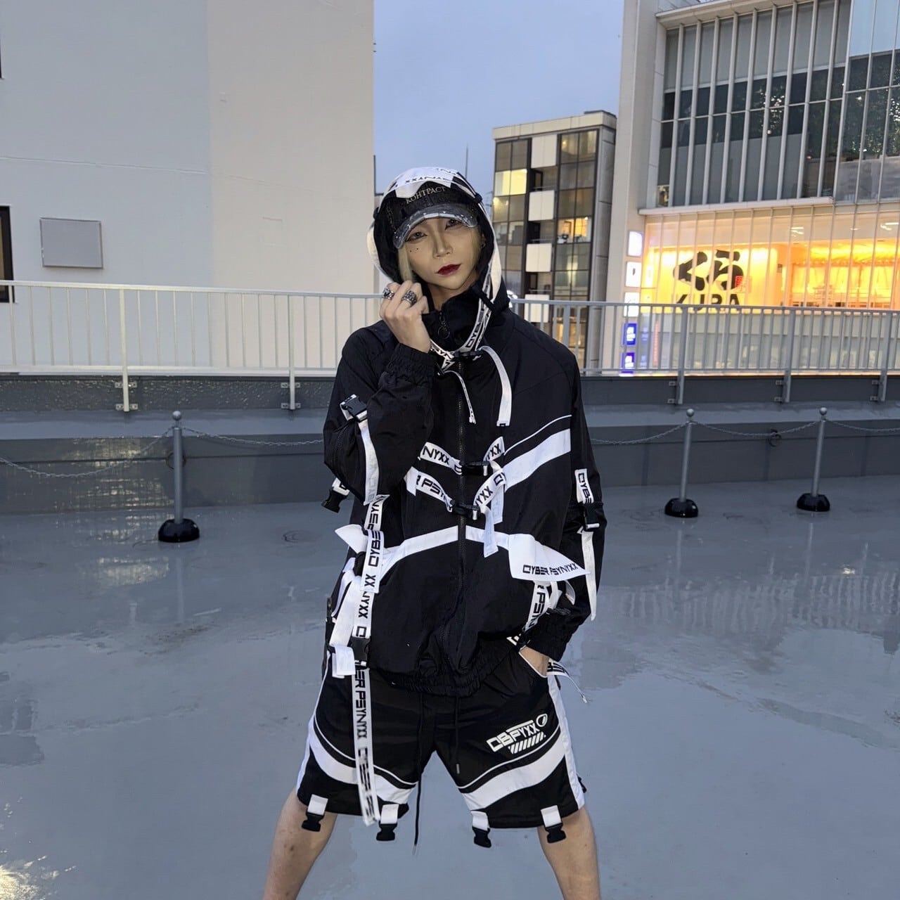 プシュニクス　PSYNYXX ナイロンサイバージャージ　セットアップ　天使界隈 PSYNYXX サイバーナイロンセットアップ サブカル サイバー 天使界隈
