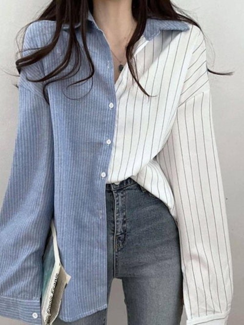 2024秋 シャツ 今っぽシアーシャツ インパクトカジュアル 通勤 デザイン感 トップス