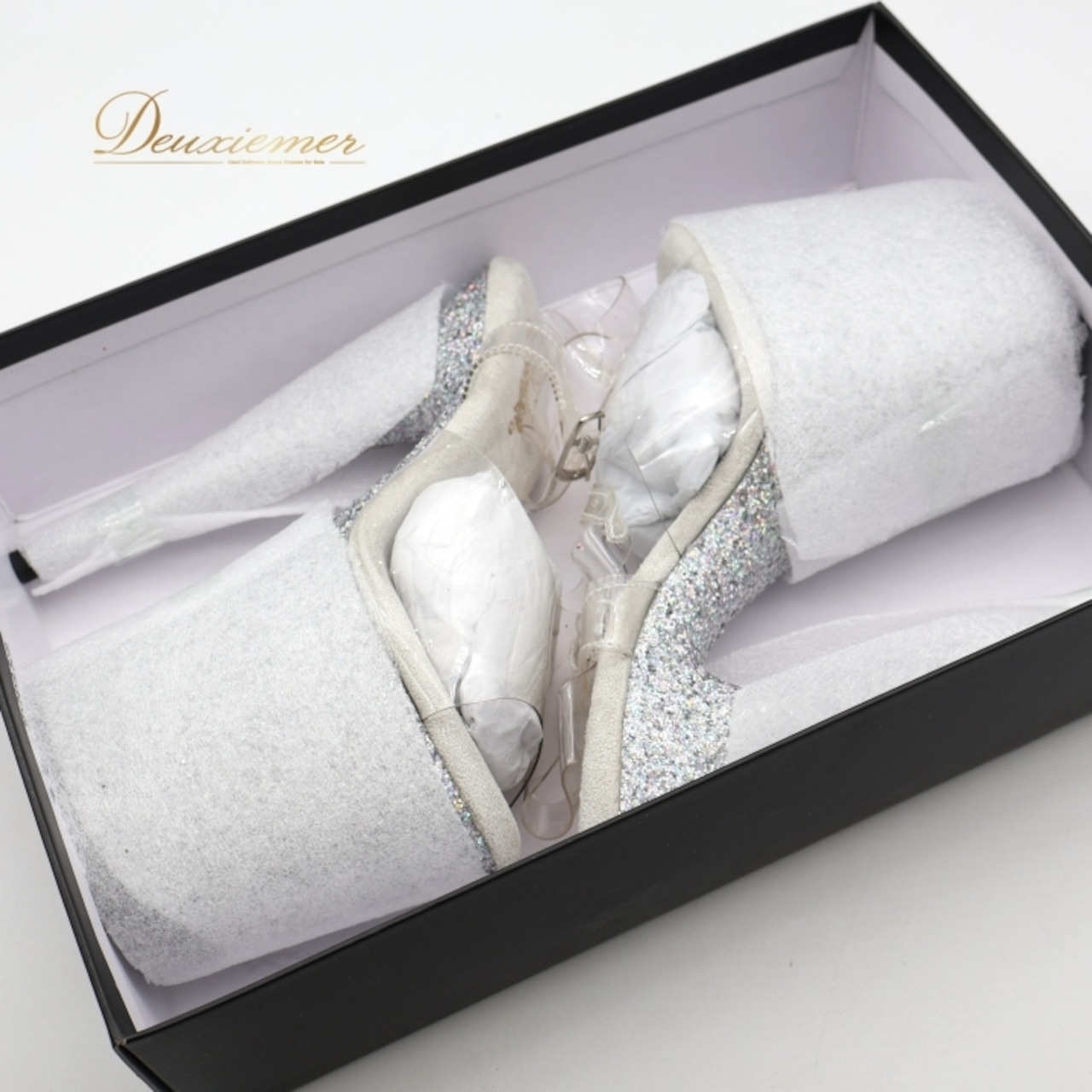 レディース プリーザー Pleaser ヒール 26.2cm シルバー系 ハイヒール ラメ グリッター 靴 くつ シューズ パーティー コンテスト ミスコン 大会 イベント 華やか 派手 透明