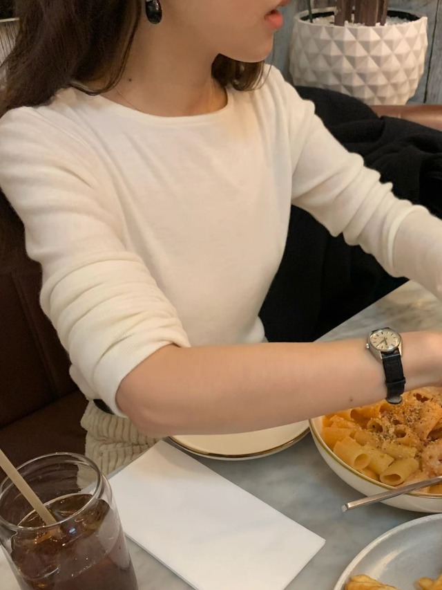 (予約) LIFFEY / Angora boat neck tee 5color