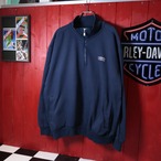 UMBRO ハーフジップスウェット　刺繍ロゴ　ワンポイント　ネイビー　アンブロ