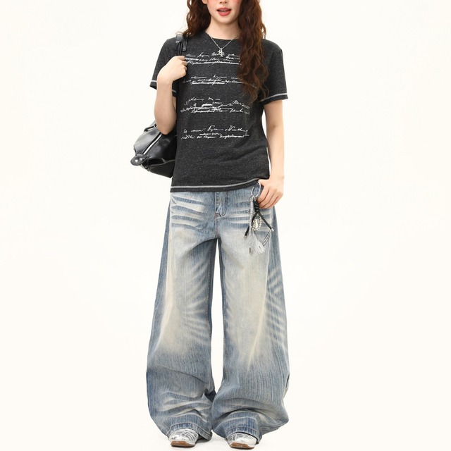vintage letter short-sleeve tee　ヴィンテージレター半袖ティー　J1934