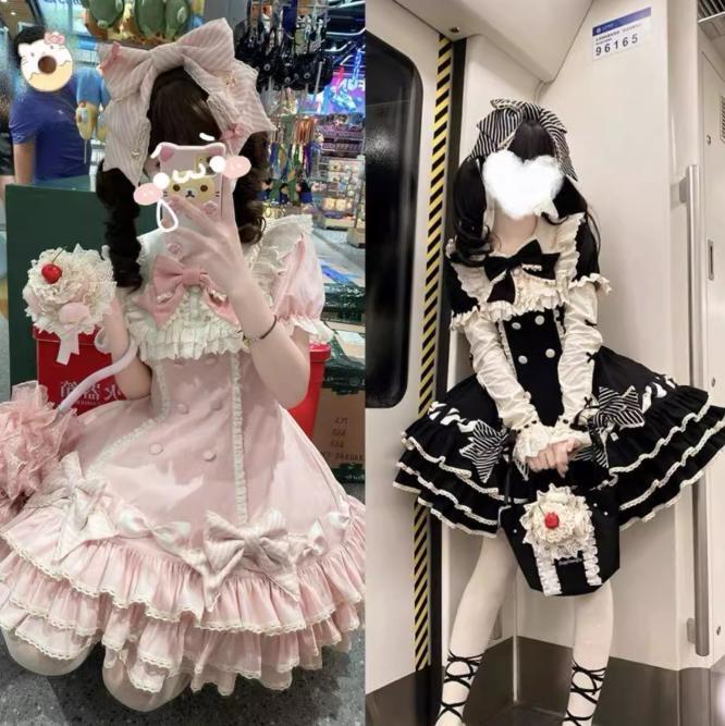 セーラー服 ピンク フリフリ ワンピース メッセージチェックセーラー