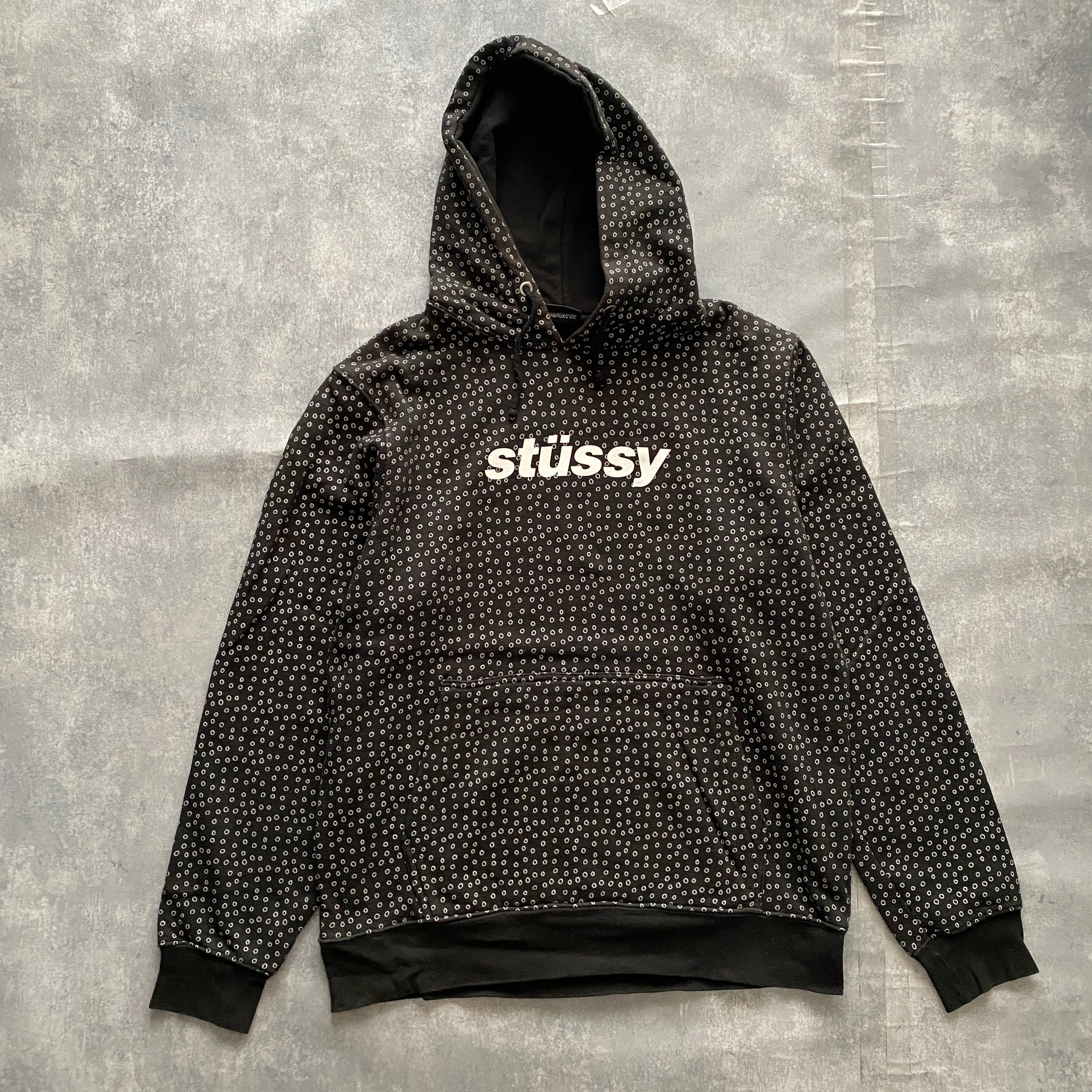 【希少デザイン】STUSSY センターSSリンクロゴ スウェット パーカー M