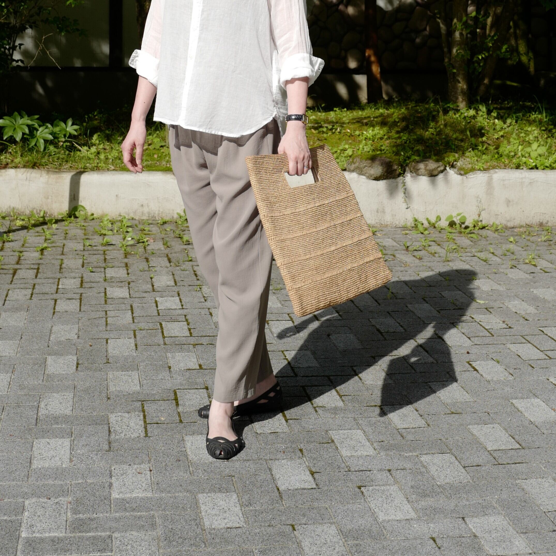 evam eva ｜cotton tuck pants (gray, black) | robin ASO