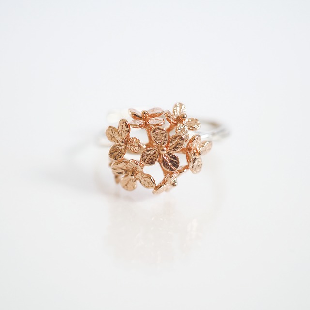 紫陽花のリング(silver×pink gold)