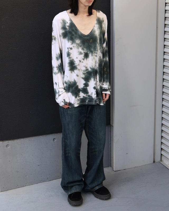 over size Tie-dye long tee