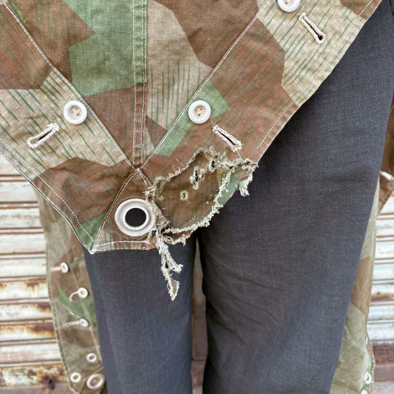 貴重 40s German Army ドイツ軍 実物 M-31 Splinter Camo Zeltbahn WW2