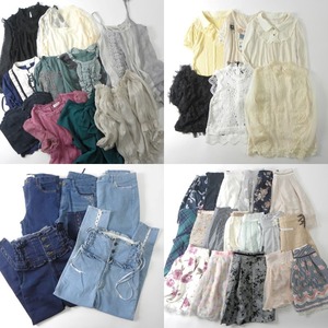 【限定販売】axes femme,LIZ LISA,dazzlin,WILL SELECTION,NICE CLAUP他 レディース春夏ヤングガーリー系ブランドアソート 約40点セット 大特価 まとめ売り フリマ 転売 ブランドサイズミックス