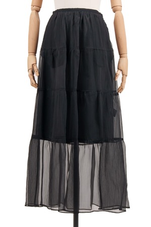 SILK YORYU SKIRT / BLK