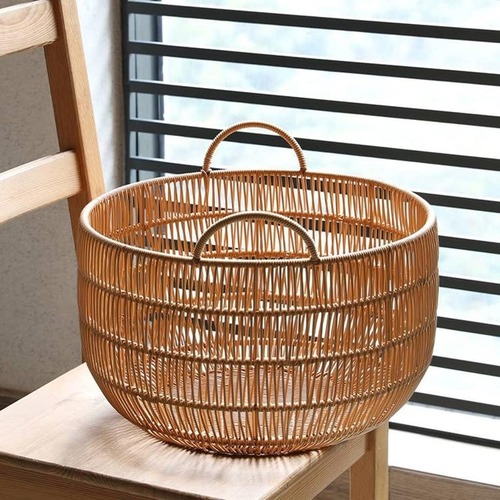 ラタンバスケット 収納バスケット 収納 ラタン ランドリーバスケット 家庭用衣類収納 おしゃれ 可愛い ナチュラル 北欧