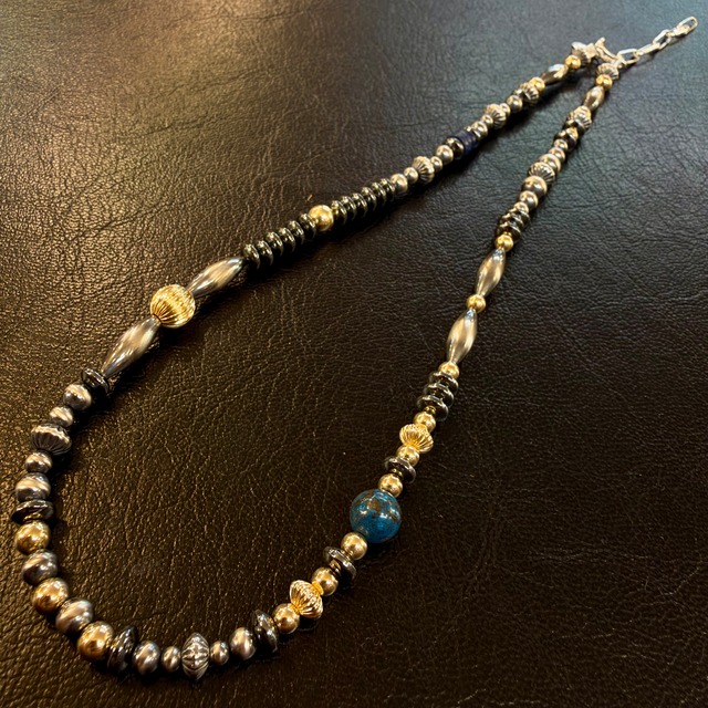 ブライト（Bright）ネックレス（Wave Hematite) クリソコラ 45〜50cm