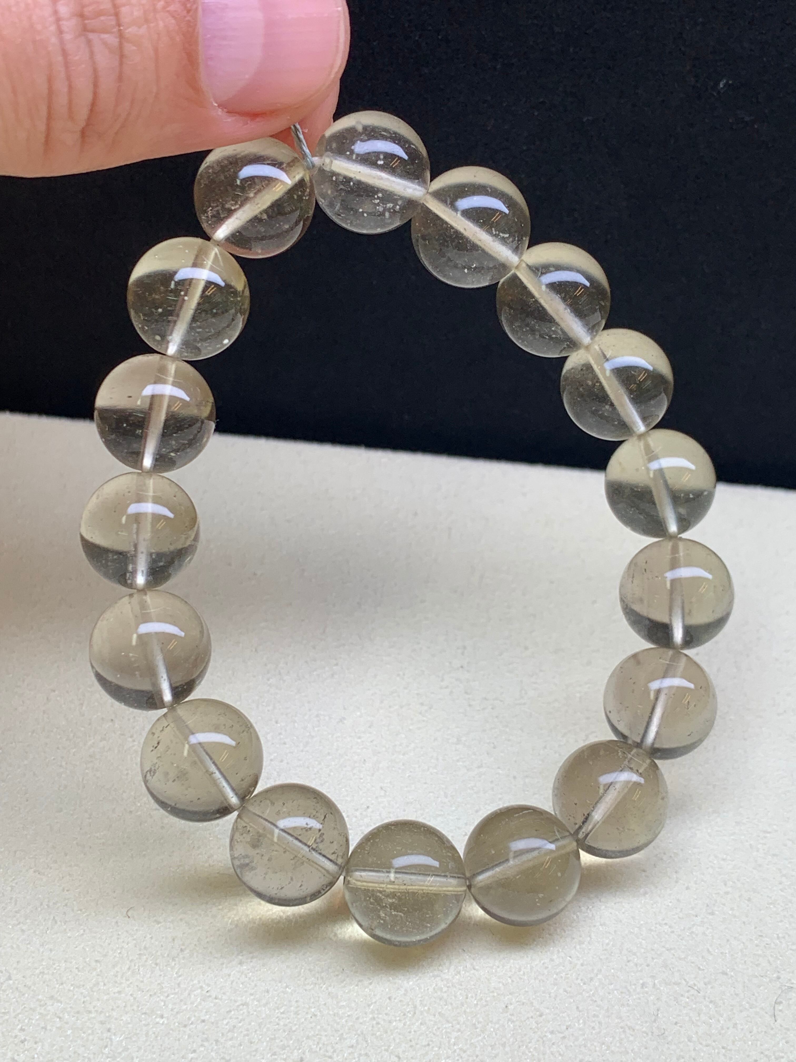 虹入りニューヨーク産ハーキマーダイヤモンドブレスレット約7ミリy1821