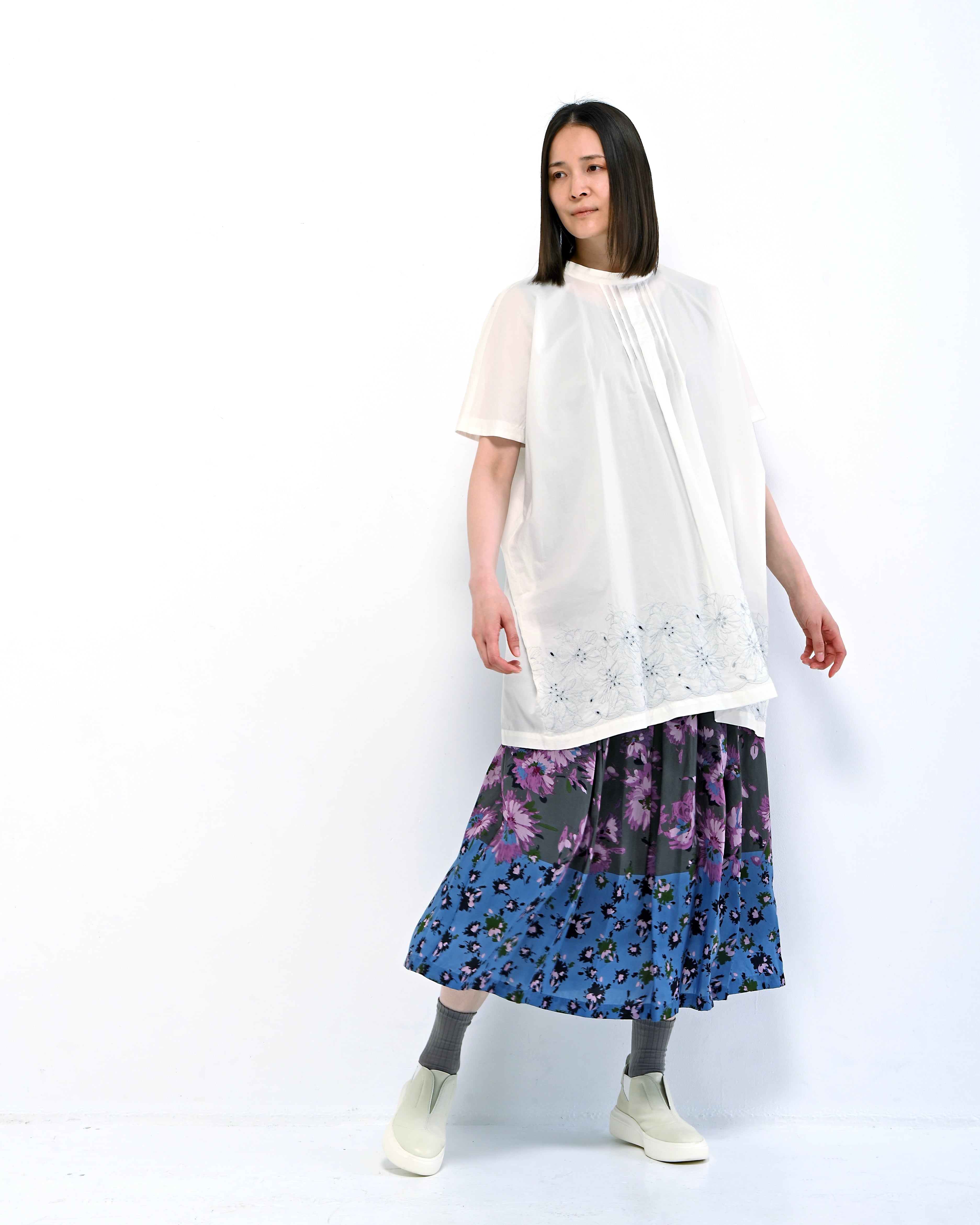 KEIHayamaPLUS/flower print skirt