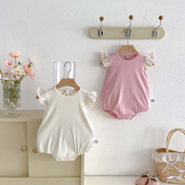 【BABY】ガーリーフリルレースリブボディスーツ - 9