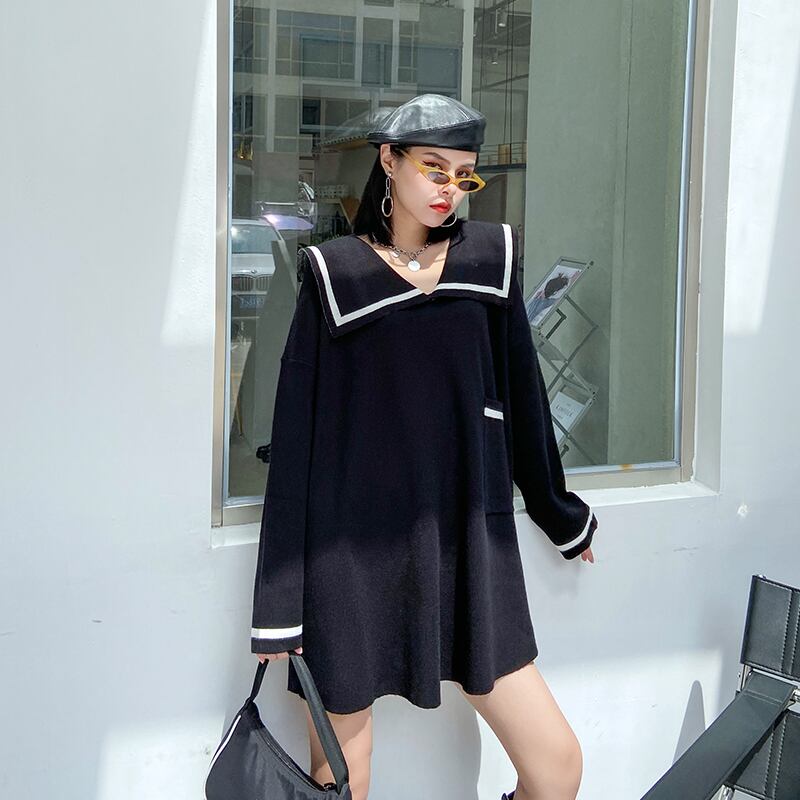 セーター ラインオータムウィンタールーズネイビージャケット プルオーバー コート ロング 秋物 冬物 ラブタオタオダレンハウス36141325043