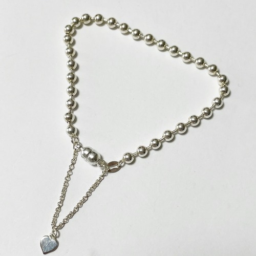 Vintage 925 Silver Ball Chain Bracelet Made In Italy