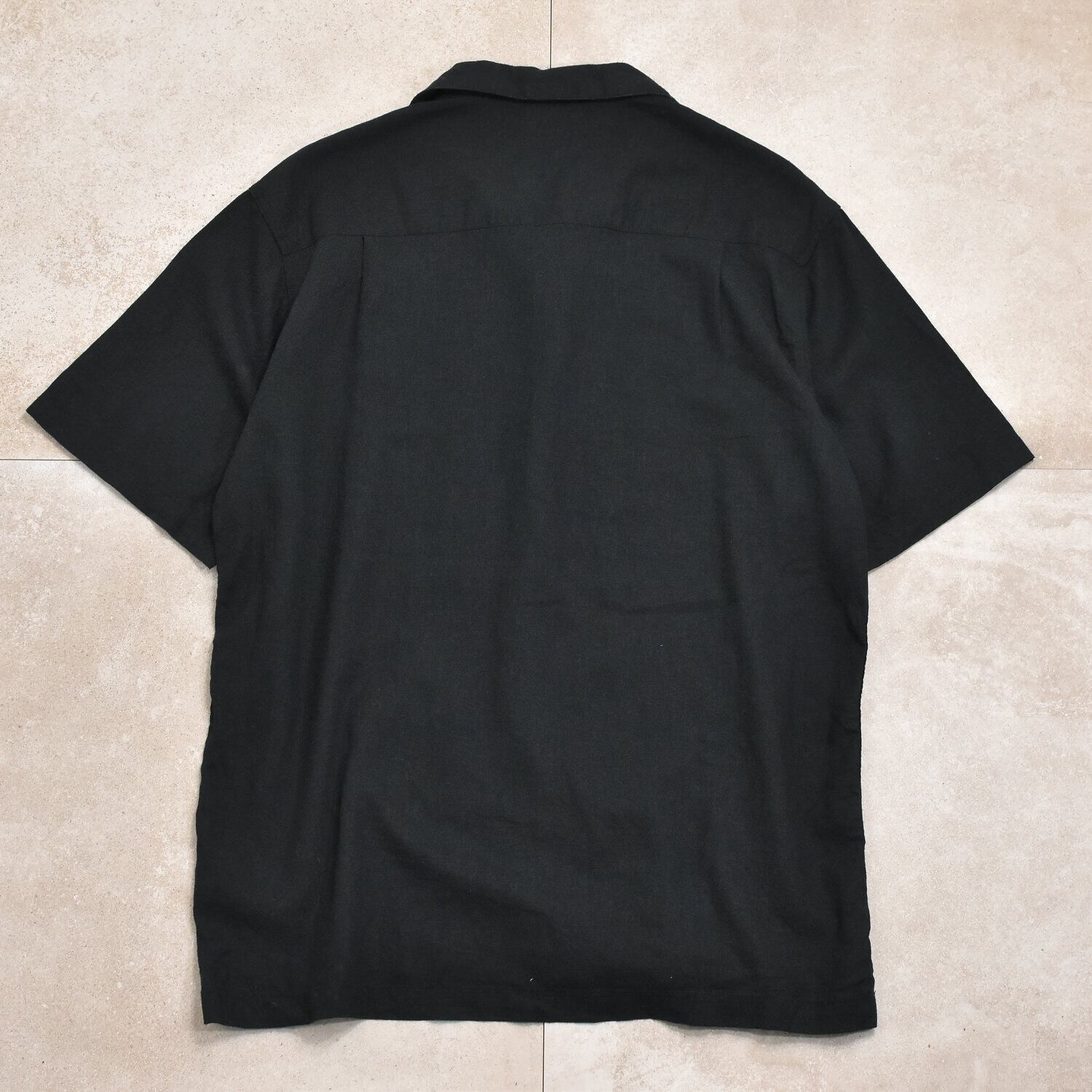 haggar レーヨン rayon スミクロ 半袖シャツ　黒　ヴィンテージ M 00s haggar linen brend rayon shirt | 古着屋 grin days memory