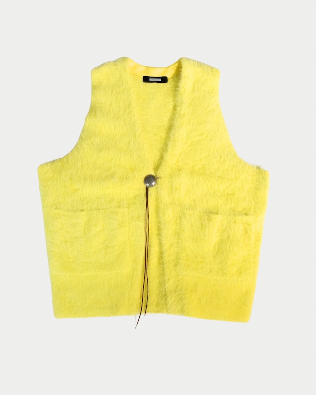 Feather Knit Gilet-Neo Yellow