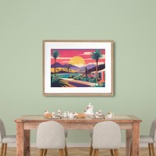 evening｜ハリウッドサンセットアートポスター｜レトロカラーの夕景が映える西海岸スタイルの部屋を彩るおしゃれなインテリアアートA4ポスター