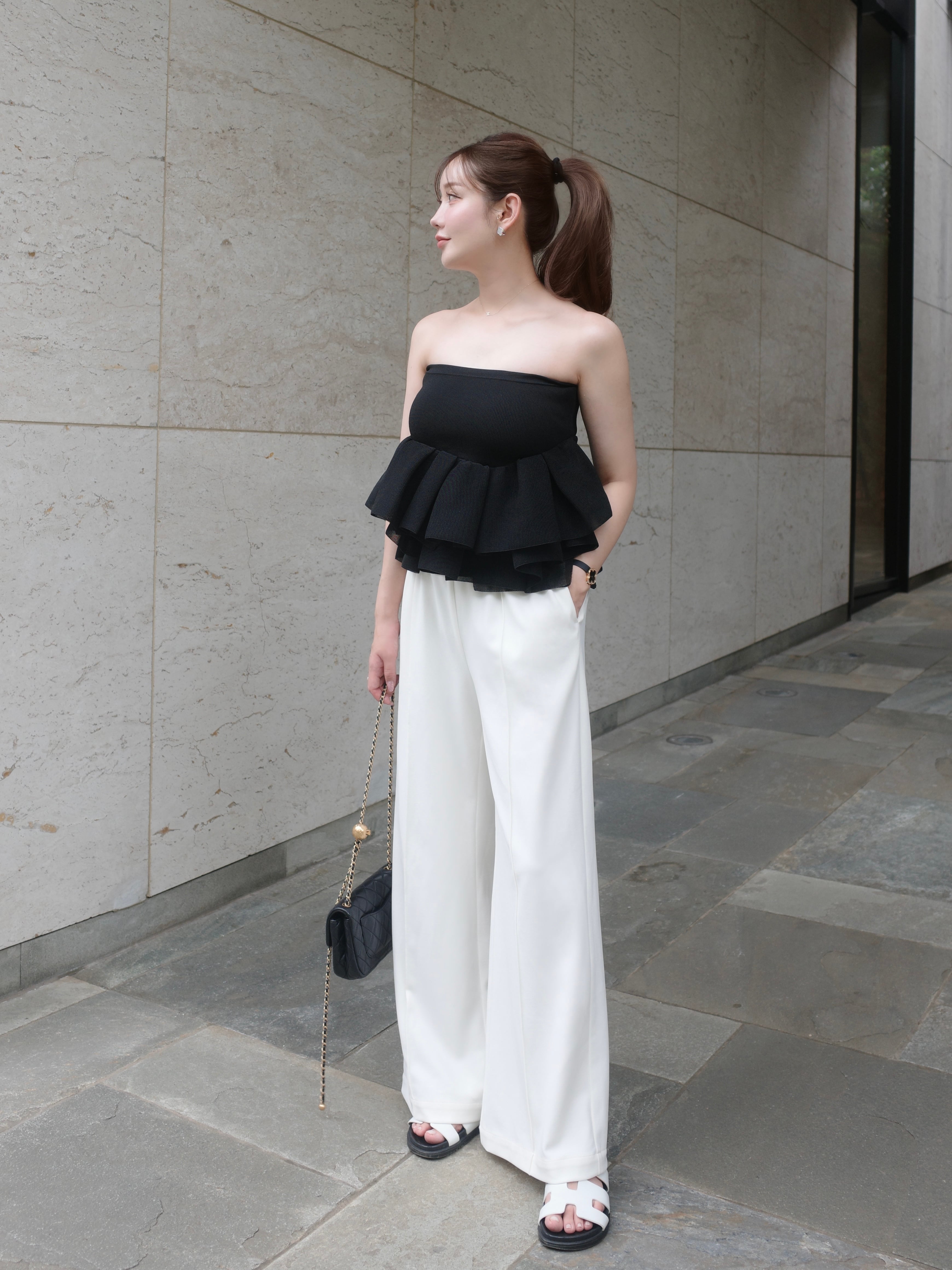 予約】pin tuck straight pants / off white (8月上旬発送予定) | HYEON