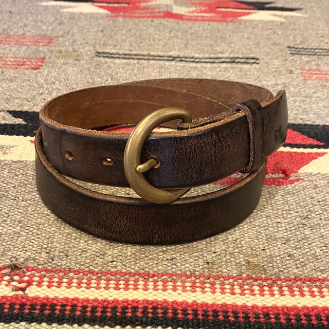 RRL LEATHER BELT ITALY製