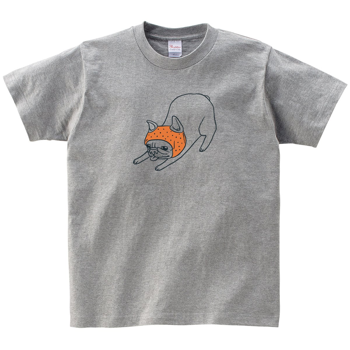 フレブル 朝のストレッチ Tシャツ dog40 犬 フレンチブルドッグ ゆるい イラスト