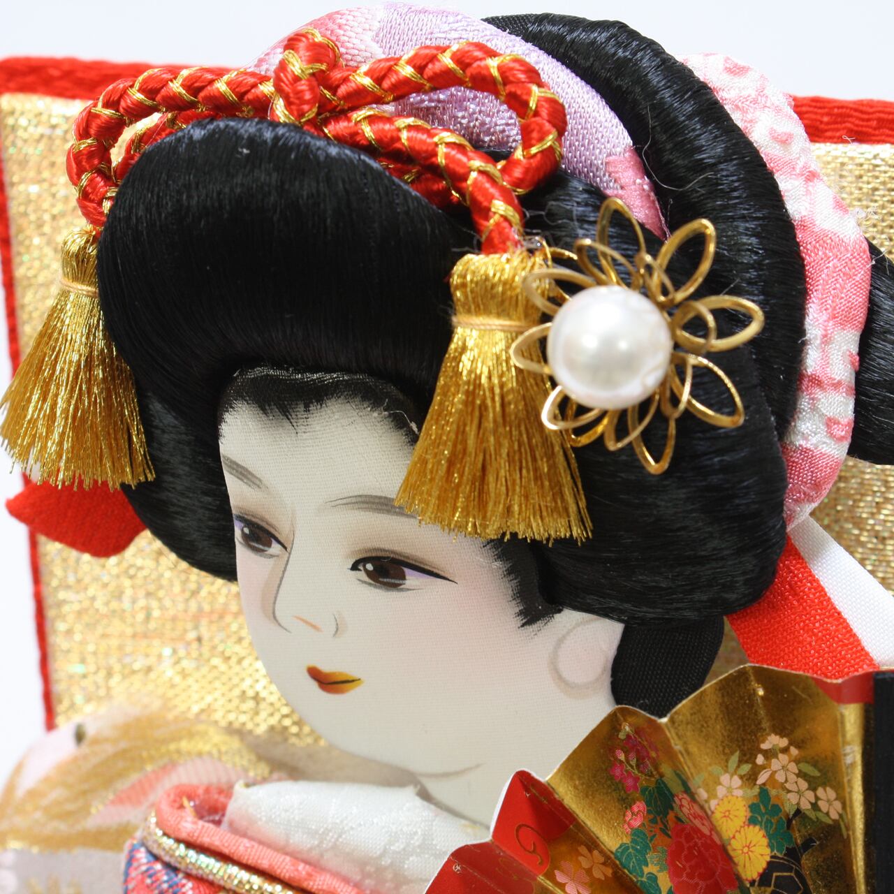 羽子板飾り《商品コード》10308-0164 D 花振袖 金襴 10408-0007 621188