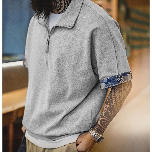 アメリカンレトロハーフオープンポロシャツ 225147