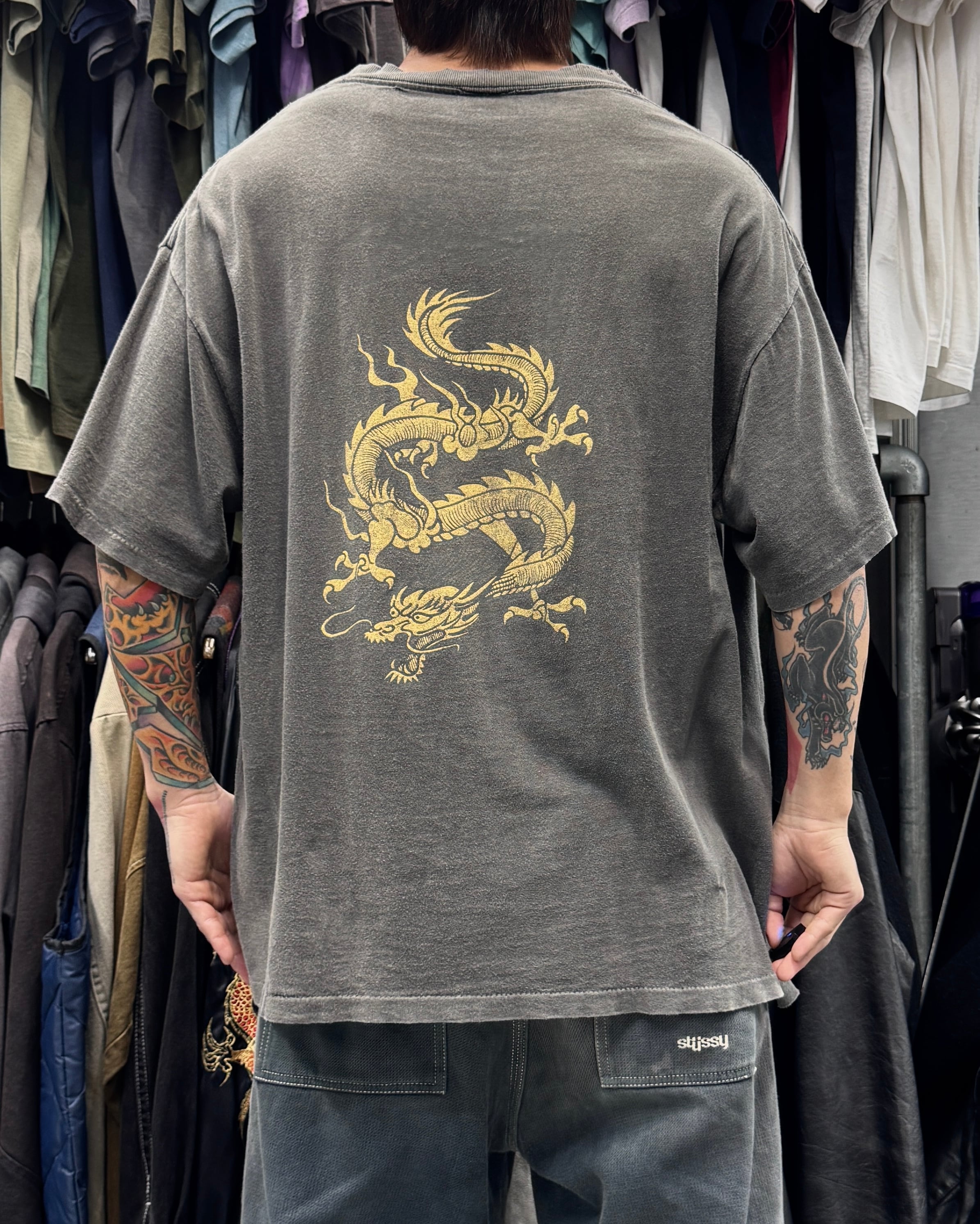 Special!!】80's~90's old stussy Dragon Design Tee 