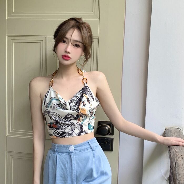 ホルタープリント柄チェーン レースサマー 夏物 ドラファッションホール9766082477