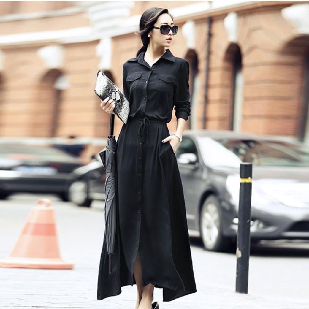 ワンピース レディース ロング丈 シャツワンピ アシンメトリー 個性的