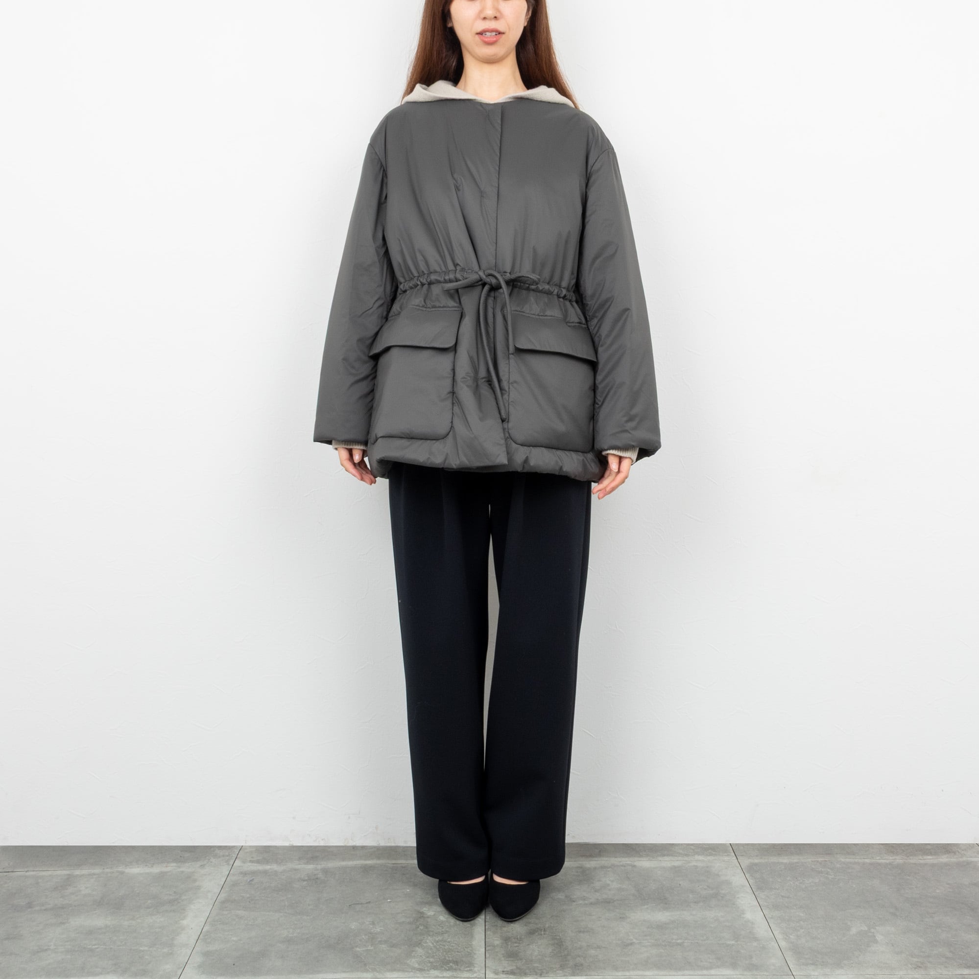 Ballsey／ボールジィ】タイニーリップ ドロストショートコート（グレー