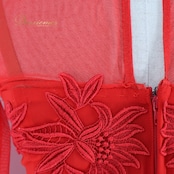 社交ダンス 衣装 スタンダードドレス ワンピース ドレス レッド系 セキネ SEKINE 日本製 赤 レース デモ パーティ 発表会 おしゃれ 可愛い 女性用 エレガント ダンス衣装