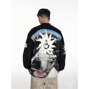 ストリート GLFSモザイク犬Vネック ロングTシャツ T1805