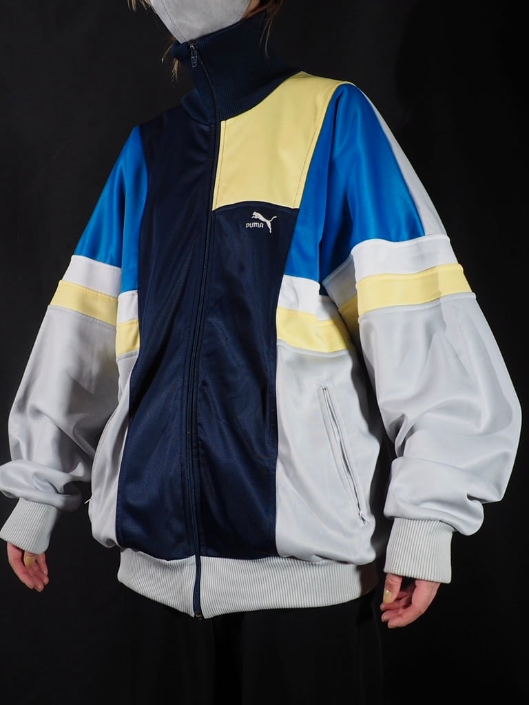 1980-90s old puma multi color switching panel design track jacket