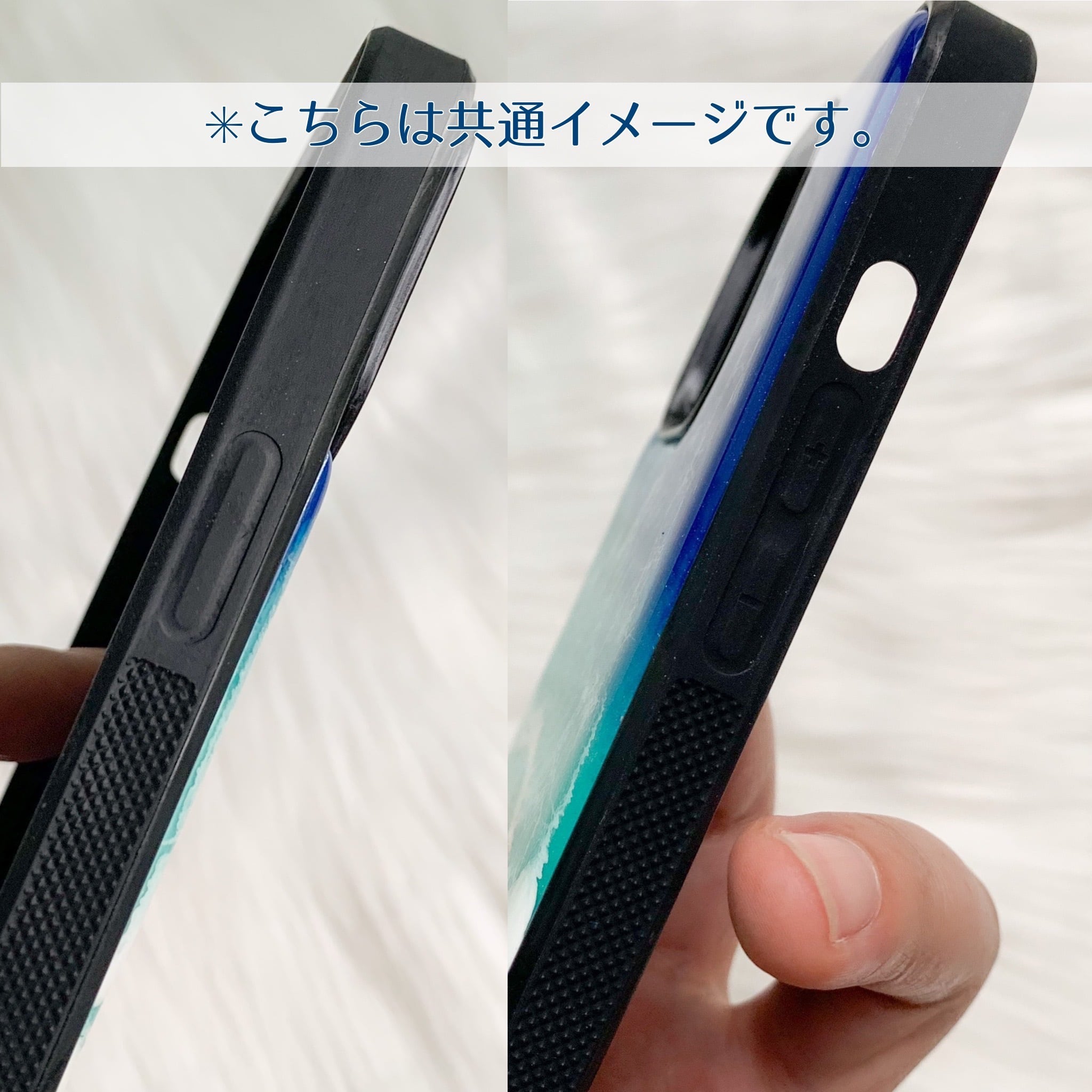 オーダ制作＊海と白波のスマホケース(TPU素材)✳︎海レジンアート