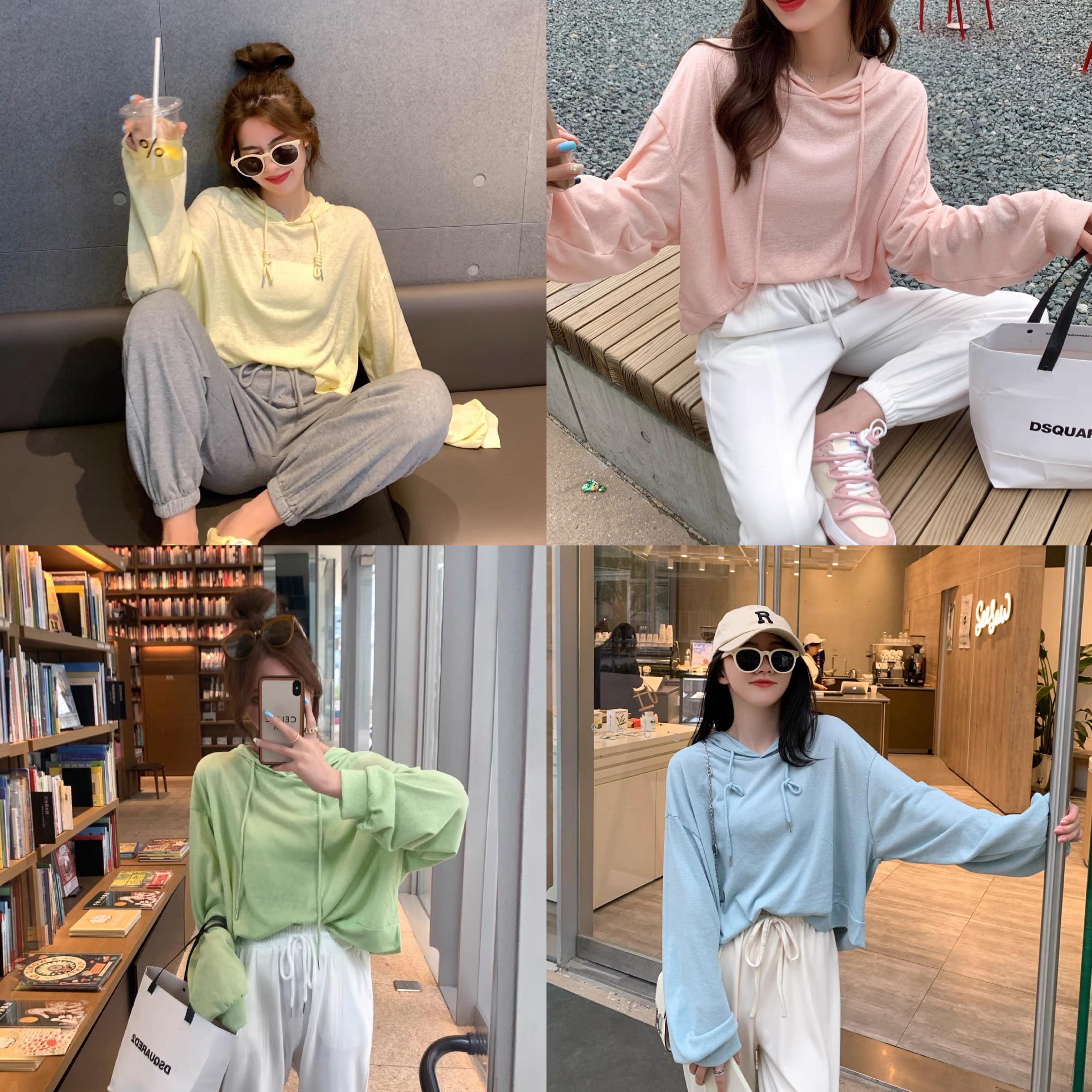 スプリング薄手フードセーター レッドブラウス トップス 春物 6Du_Shop_Women8454609905