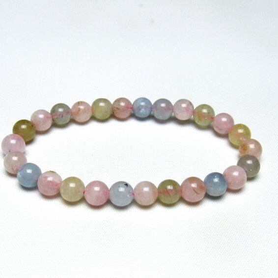 ミックスカラーベリル ブレスレット 7mm 一点物 メール便可 [M便 1/10] 111-48773
