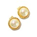 80s Christian Dior gold-plated faux pearl round shape earrings