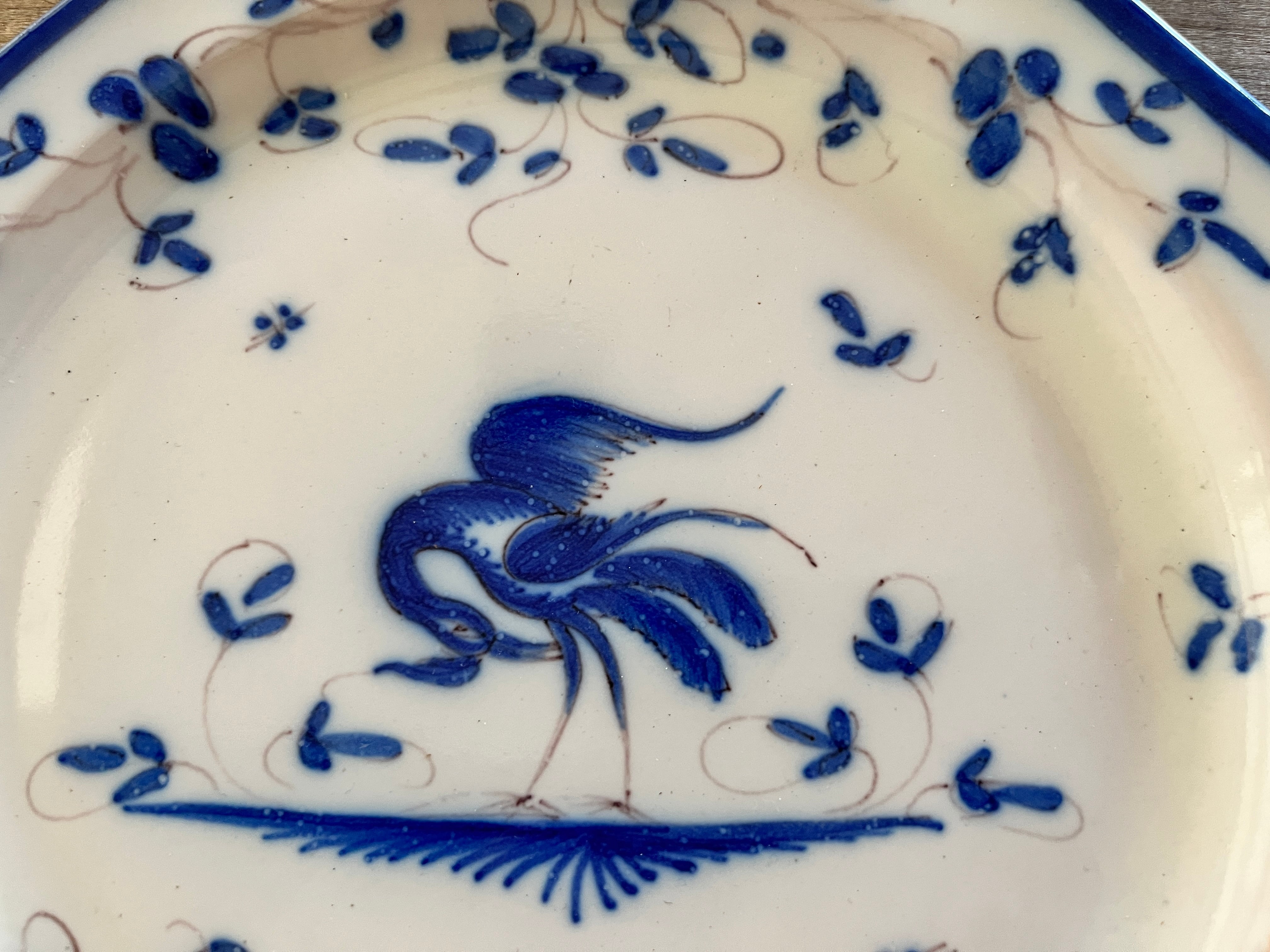 オクトゴナル 鳥絵皿 デザートプレート＜ムスティエ・マルトルトロザー