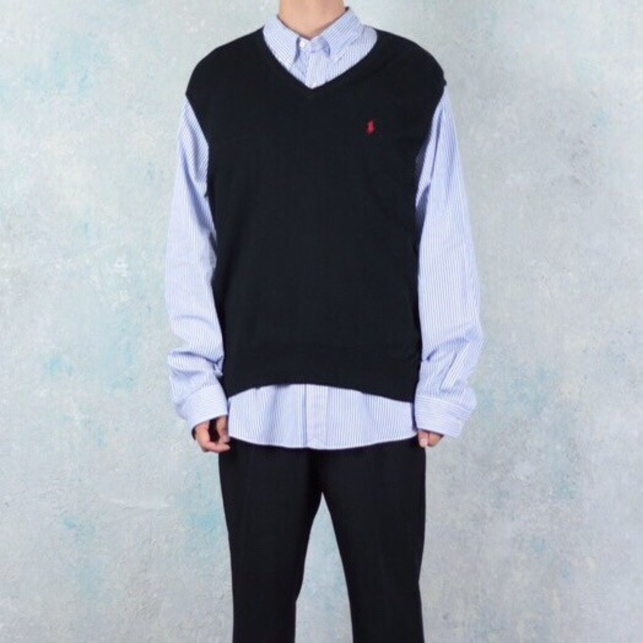 N/S Polo by Ralph Lauren ワンポイント刺繍ロゴ ピマコットンニット 
