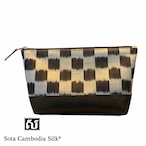 ポーチ シルクポーチ 軽いポーチ KHMER MOSAIC PORCH シルク カンボジアシルク ソウタカンボジアシルク