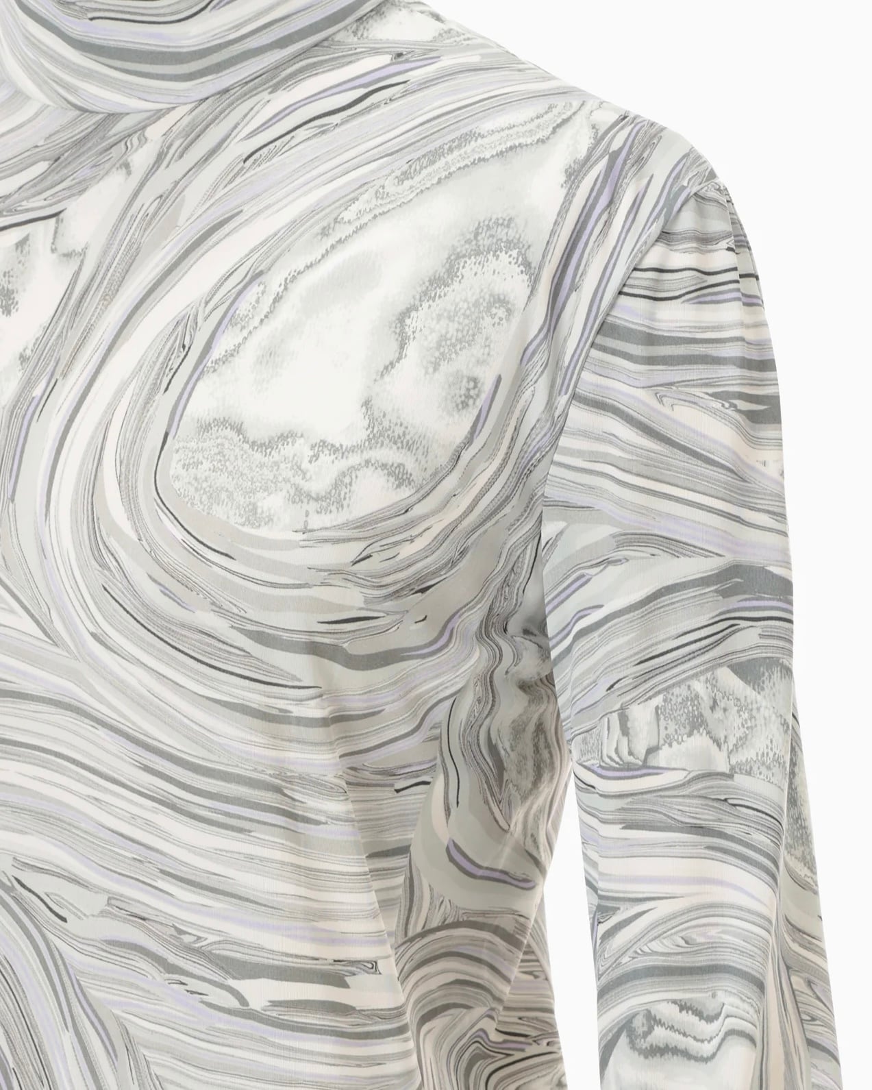 Mame Kurogouchi】Marble Print Jersey High Neck Top/grey | TOLMA.