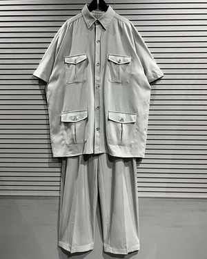 【X VINTAGE】Pocket Gimmick Vintage Loose S/S Shirt Jacket Setup